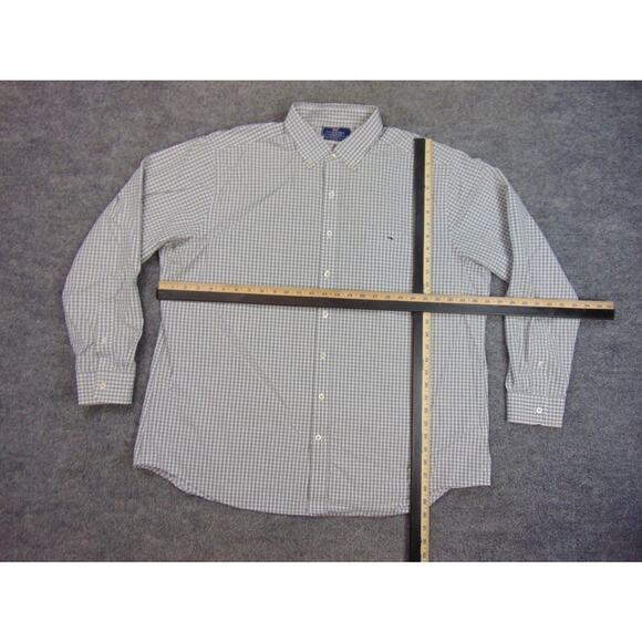 Vineyard Vines Shirt Mens 2XL Slim Fit‎ Tucker Green White Gingham Check - Picture 5 of 8